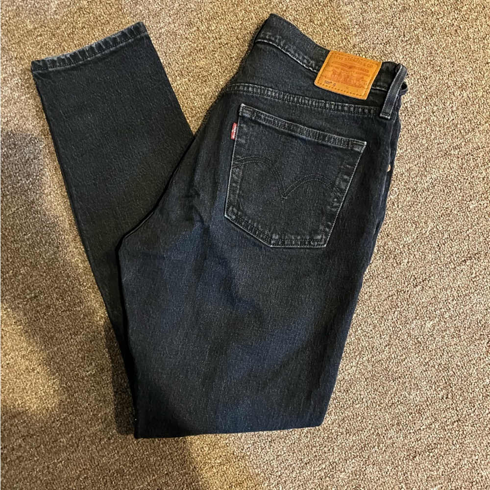 Levi’s 501 skinny jeans in ripped washed black